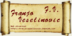 Franjo Veselinović vizit kartica